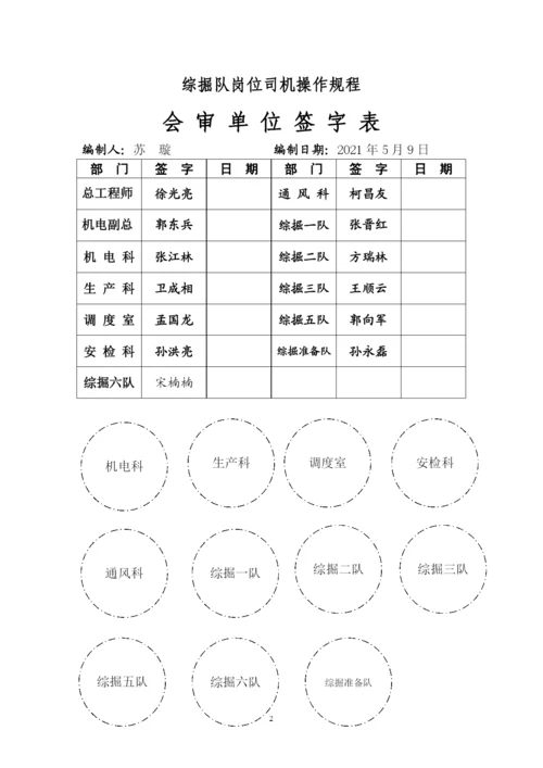 综掘岗位司机操作规程XXXX.docx