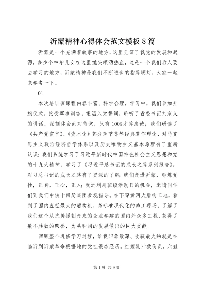 沂蒙精神心得体会范文模板8篇.docx