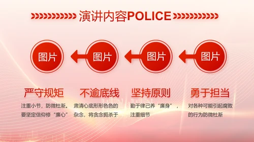 红色公安警察工作总结新年计划PPT