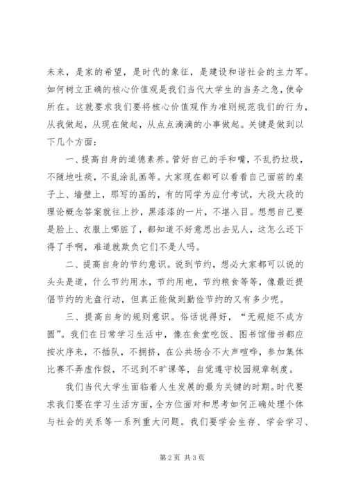 培育和践行社会主义核心价值观演讲稿 (6).docx