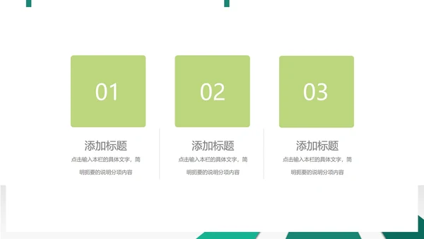 绿色商务风总结汇报PPT模板