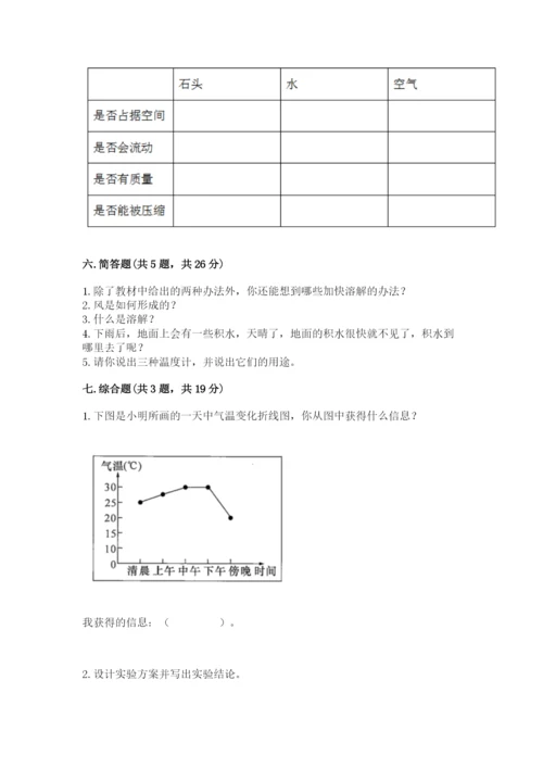 教科版三年级上册科学期末测试卷及1套完整答案.docx