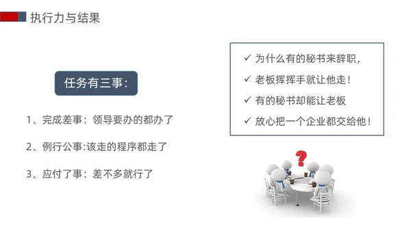 白蓝红色立体简约商务风以结果为导向的执行力ppt课件