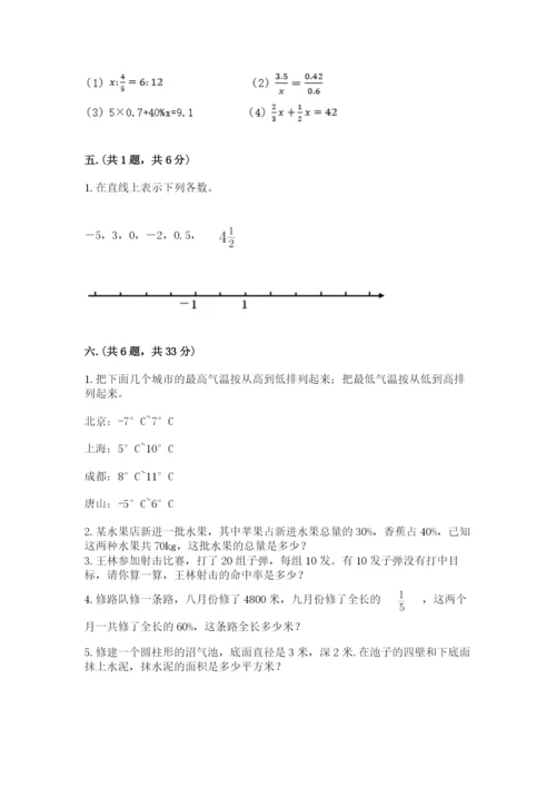 苏教版六年级数学小升初试卷1套.docx