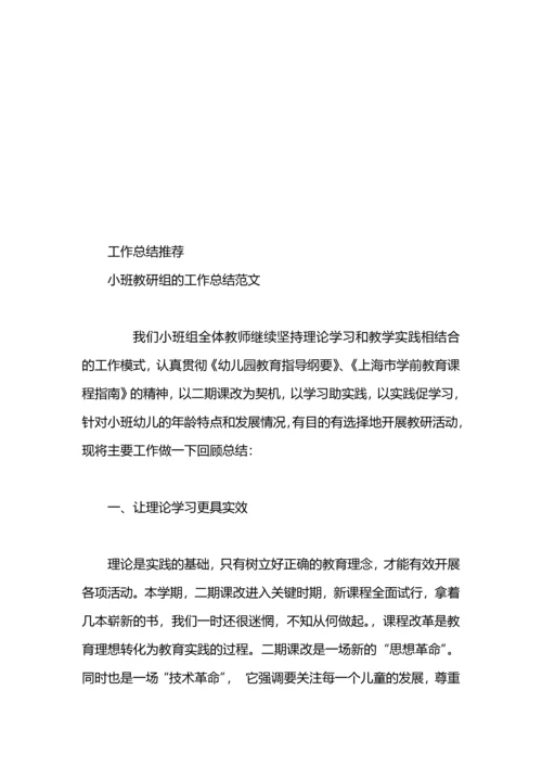 有关小班教研组工作总结.docx