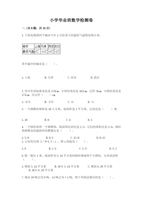 小学毕业班数学检测卷（综合卷）.docx