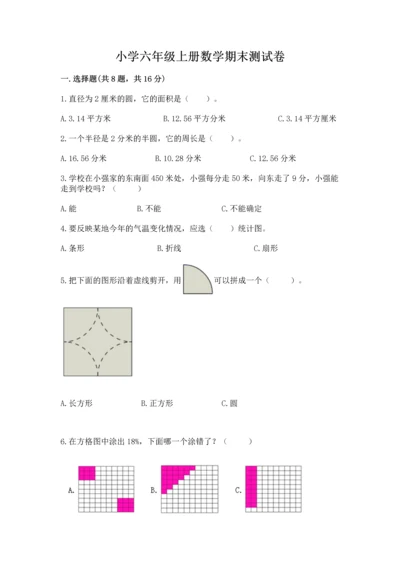 小学六年级上册数学期末测试卷及参考答案【能力提升】.docx