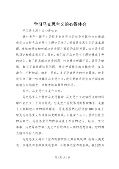 学习马克思主义的心得体会.docx