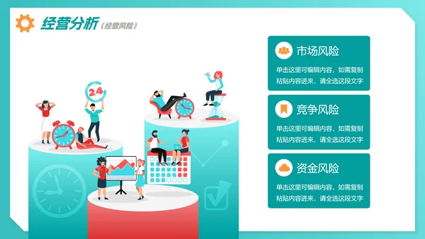 绿色商务简约渐变经营分析汇报总结PPT模板