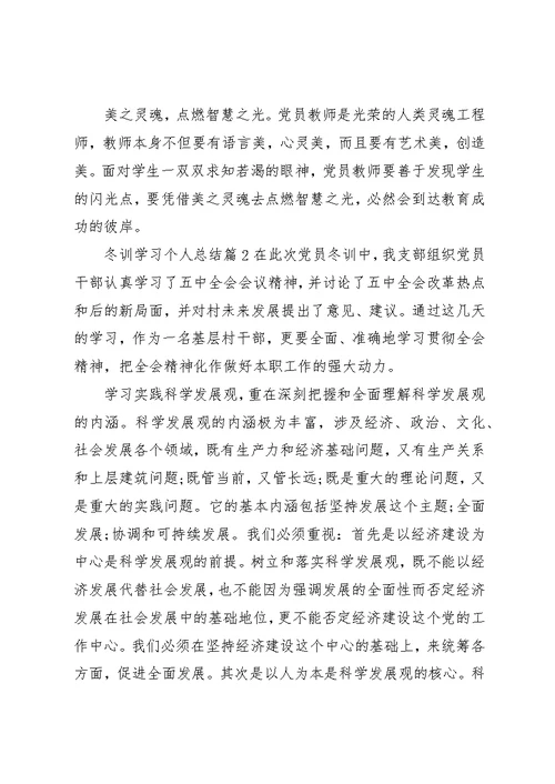 冬训学习个人总结