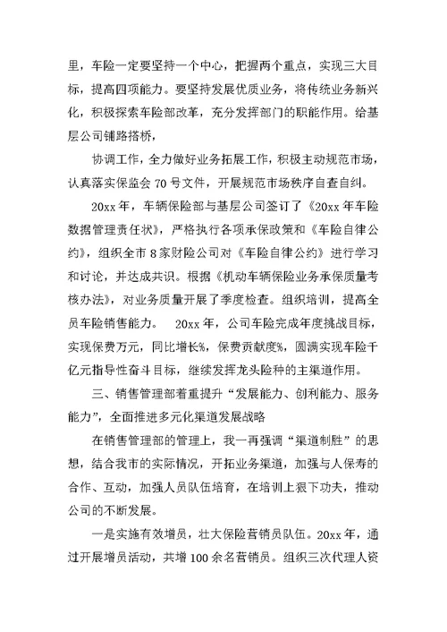 保险公司年度工作总结