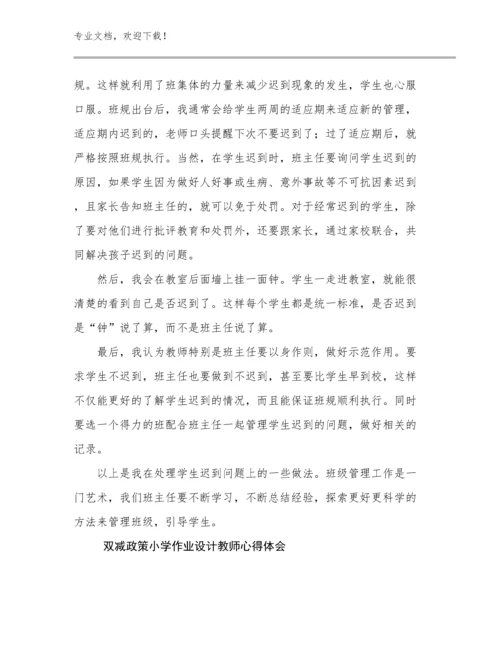 2024双减政策小学作业设计教师心得体会优选例文17篇.docx