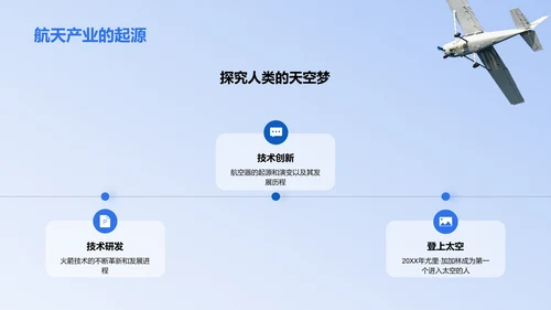 蓝色商务现代探索航空航天产业知识PPT模板