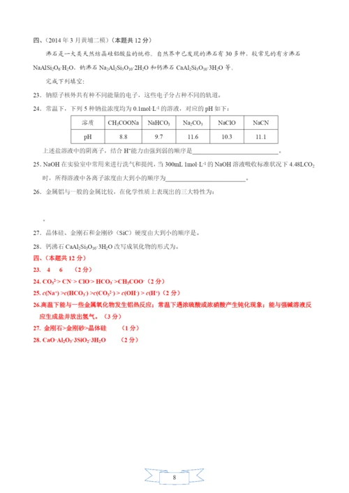 2021年上海市17个区县高考二模化学试题分类汇编--16-基础理论综合-教师版.docx