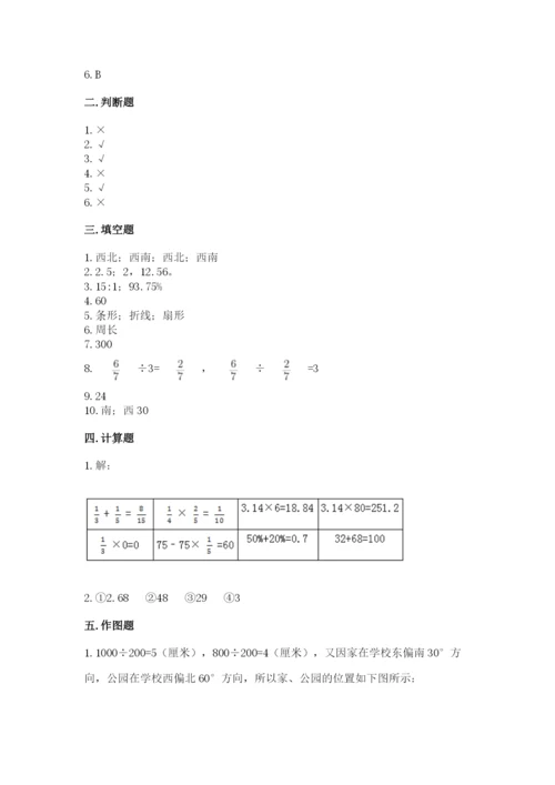 2022年人教版六年级上册数学期末测试卷精品【有一套】.docx