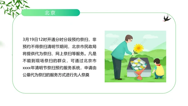 踏草“云祭扫”专题课件PPT模板