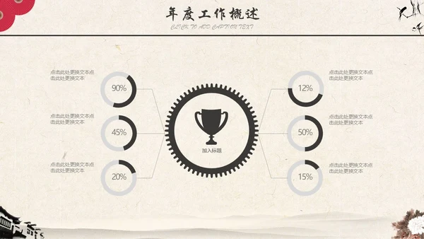古典水墨仙鹤封面工作汇报通用PPT模板