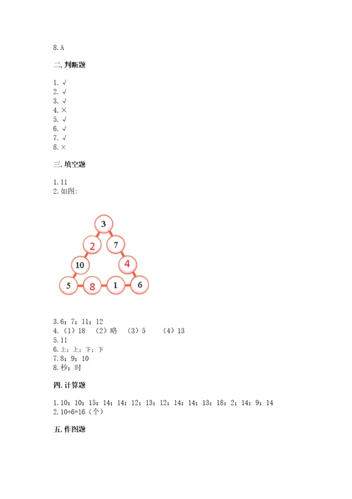 小学一年级上册数学期末测试卷及完整答案（易错题）