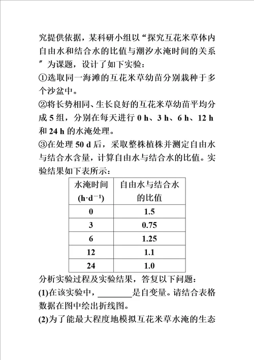 最新版高一生物苏教版必修1课时同步练习卷：细胞中的元素和无机化合物