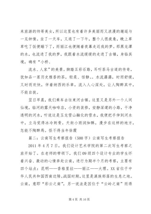 云南西双版纳写生考察报告.docx