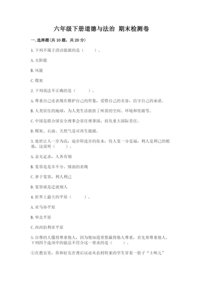 六年级下册道德与法治 期末检测卷（网校专用）.docx