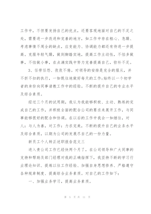 新员工个人转正述职报告五篇.docx