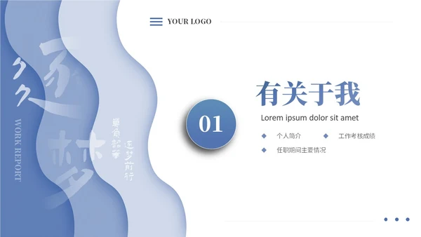 蓝色简约商务微粒个人岗位竞聘工作述职工作总结PPT竞聘1