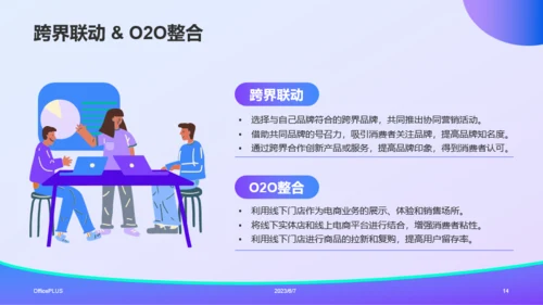 蓝紫渐变插画风电商营销活动策划PPT模板