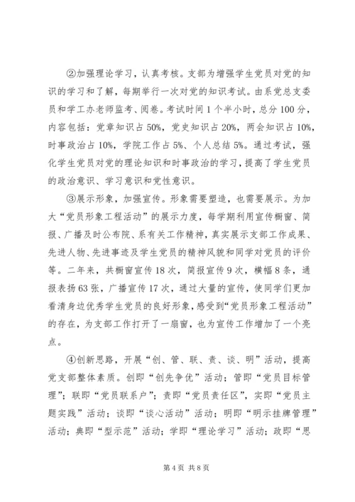 高校开展党员形象工程活动工作汇报.docx