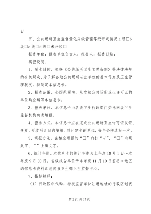 公共场所卫生被监督单位信息卡.docx