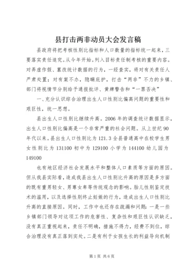 县打击两非动员大会发言稿.docx