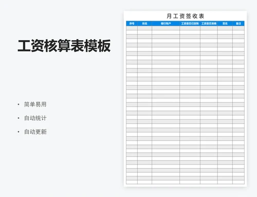 工资核算表模板