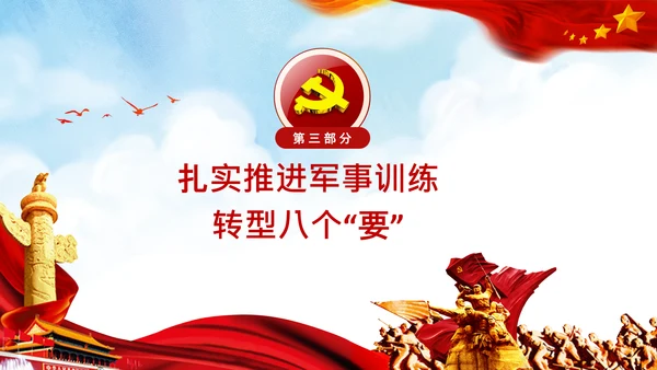 扎实推进军事训练转型提出八个“要”中央军委军事训练会议PPT