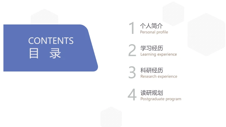 简约研究生复试自我介绍PPT模版