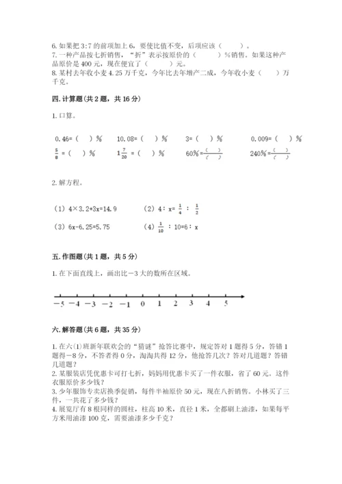 冀教版小学六年级下册数学期末检测试题附参考答案【能力提升】.docx