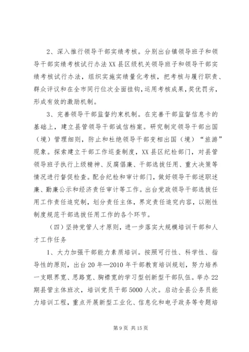 县城组织工作县委干部讲话.docx