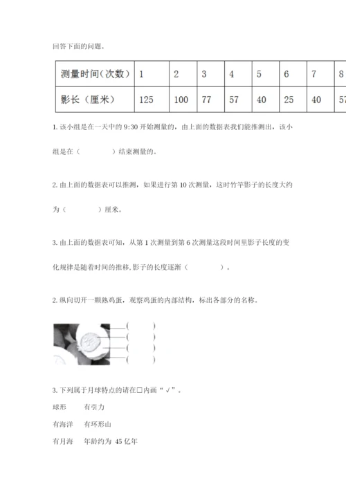 教科版小学科学三年级下册期末测试卷（word）.docx