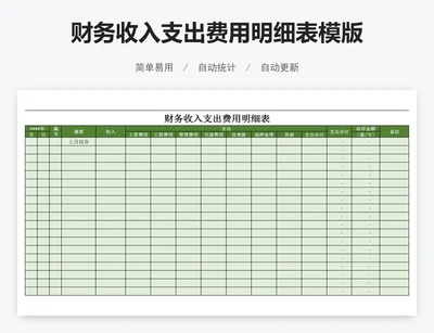 财务收入支出费用明细表模版