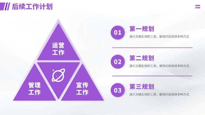 紫色年终总结工作汇报述职PPT模板