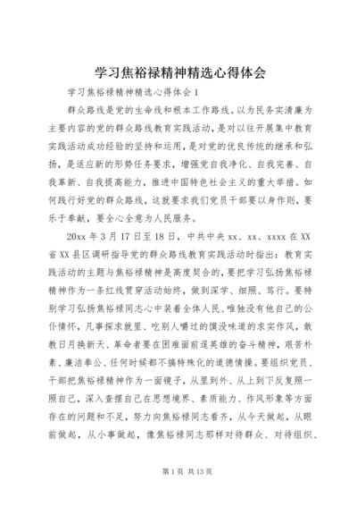 学习焦裕禄精神精选心得体会.docx