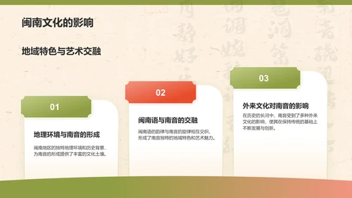 黄色复古风中国非物质文化遗产——南音PPT模板