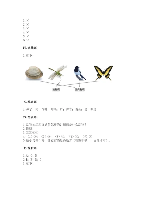 教科版小学科学一年级下册期末测试卷含完整答案【网校专用】.docx