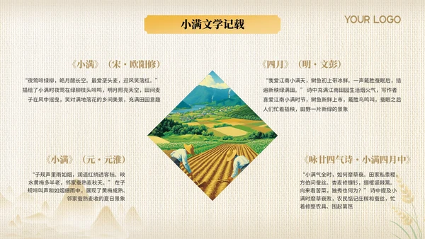 黄色节气之小满PPT模版