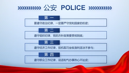 蓝色大气人民警察风采动态PPT模板