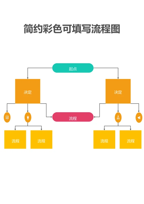 简约彩色可填写流程图