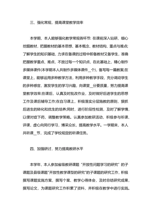 初中教师工作总结范文.docx
