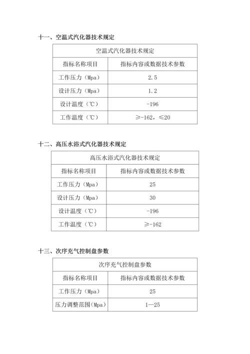 L-CNG加气站常见设备压力、温度技术参数.docx