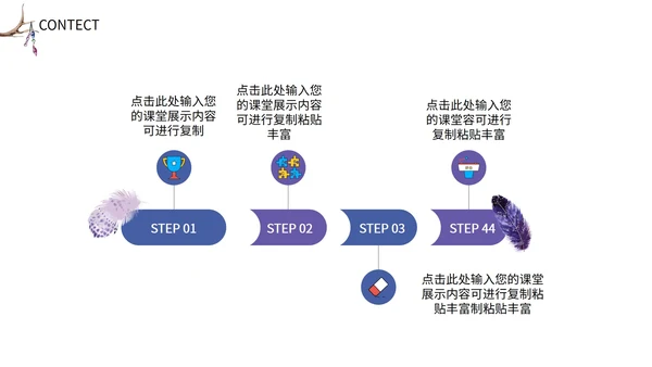 紫色手绘花朵教育教学PPT模板
