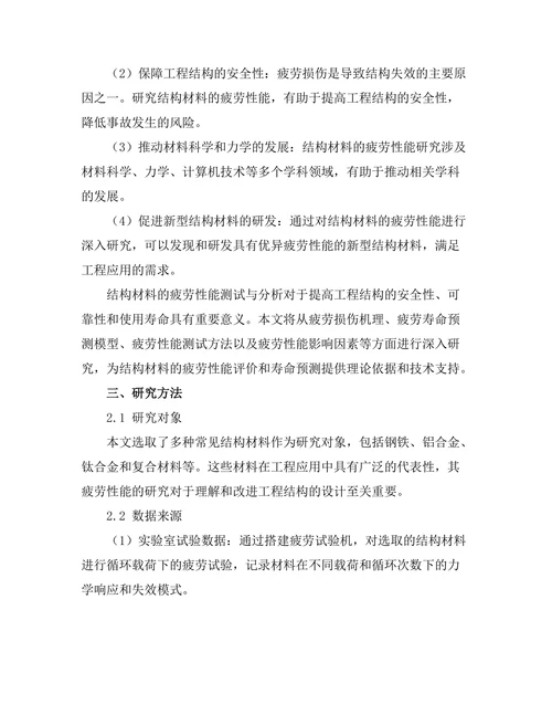 结构材料的疲劳性能测试与分析
