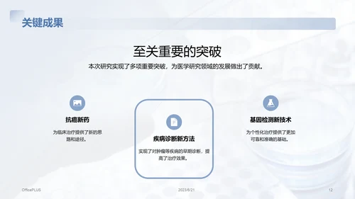 蓝色商务现代医学研究项目总结PPT模板